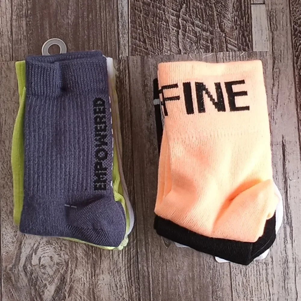 2 Packages of Girls Turn-Cuff Peek-A-Boo & Crew Justice Socks